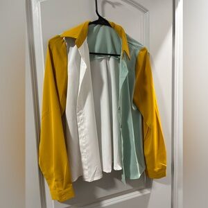 Colorblock Button-Up Shirt